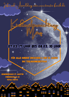 Flyer der Kinderübernachtung